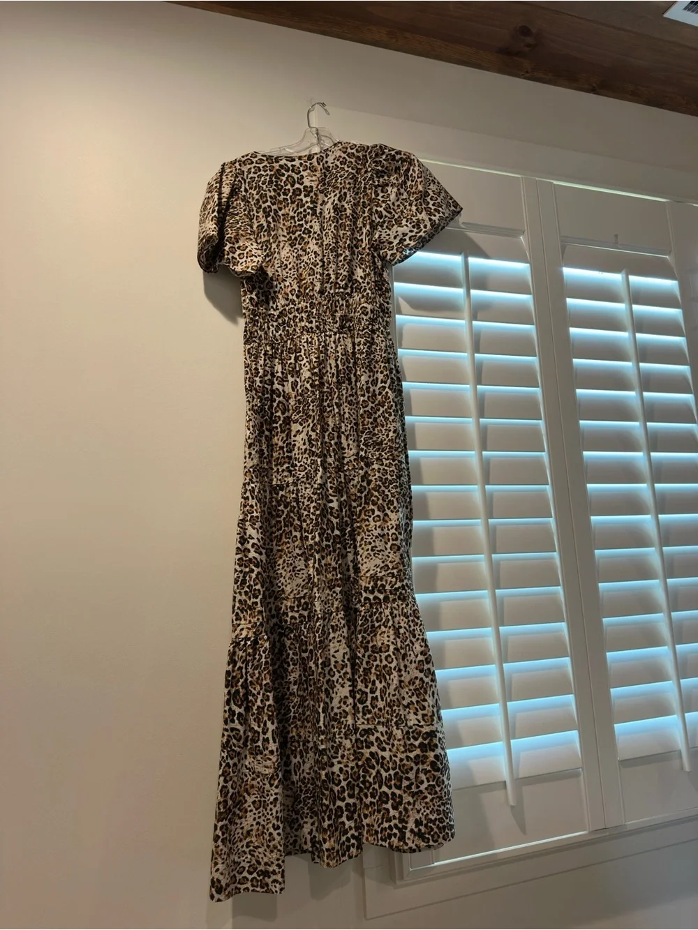 Anthropologie Leopard Print Maxi Dress - Brown, Black - Picture 2 of 3